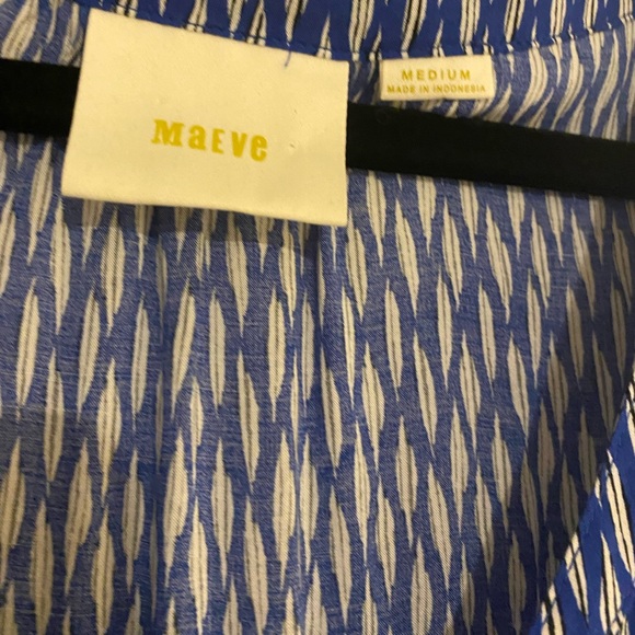 Anthropologie Maeve Lila Tiered Tunic Top V-Neck Blue Medium - Picture 2 of 4